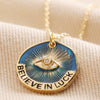 Wholesale Pendant Necklace Copper Geometric Lucky Devil's Eye English Letter Wipe Blue Craft For Women Ochain