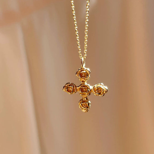 Wholesale Pendant Necklace Copper Geometric Vintage Electroplating Cross