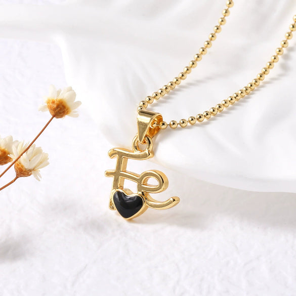 Wholesale Pendant Necklace Copper Gold Plated Heart Shape Minimalist Style