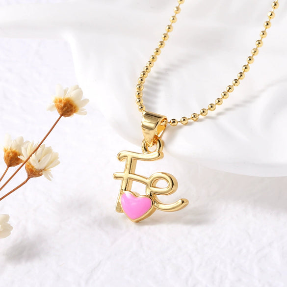 Wholesale Pendant Necklace Copper Gold Plated Heart Shape Minimalist Style