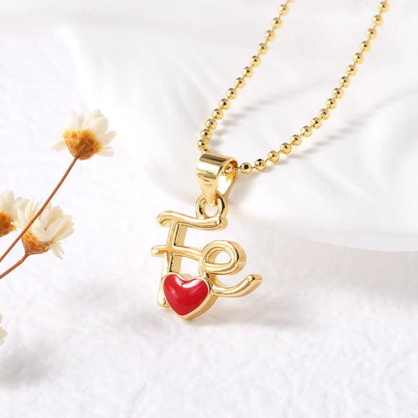 Wholesale Pendant Necklace Copper Gold Plated Heart Shape Minimalist Style