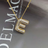 Wholesale Pendant Necklace Copper Gold Plated Zircon Chubby Balloon Bubble Letter Shape Fashion Simple