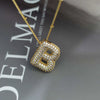 Wholesale Pendant Necklace Copper Gold Plated Zircon Chubby Balloon Bubble Letter Shape Fashion Simple