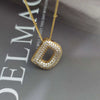 Wholesale Pendant Necklace Copper Gold Plated Zircon Chubby Balloon Bubble Letter Shape Fashion Simple