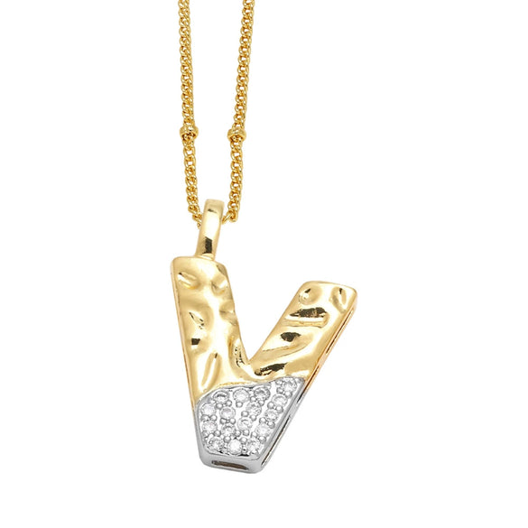 Wholesale Pendant Necklace Copper Goldplated With Letter Pattern Pearl Chain Minimalist Style Unisex