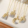 Wholesale Pendant Necklace Copper Goldplated With Letter Pattern Pearl Chain Minimalist Style Unisex