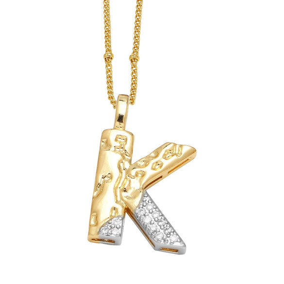Wholesale Pendant Necklace Copper Goldplated With Letter Pattern Pearl Chain Minimalist Style Unisex