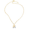 Wholesale Pendant Necklace Copper Goldplated With Letter Pattern Pearl Chain Minimalist Style Unisex