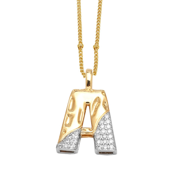 Wholesale Pendant Necklace Copper Goldplated With Letter Pattern Pearl Chain Minimalist Style Unisex