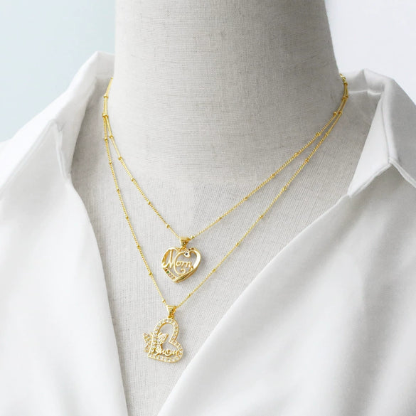 Wholesale Pendant Necklace Copper Heart Shape Electroplating Simple Style For Women