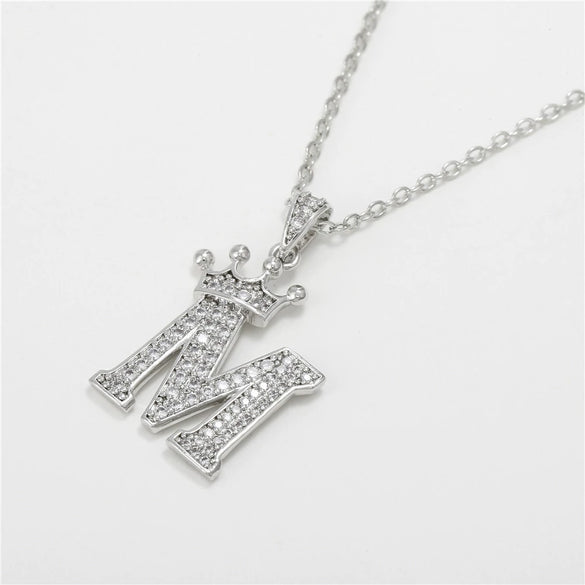 Wholesale Pendant Necklace Copper Inlaid Zircon Alloy With Micro Inlay English Letter Design Ochain