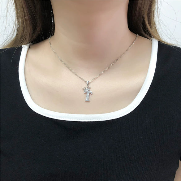 Wholesale Pendant Necklace Copper Inlaid Zircon Alloy With Micro Inlay English Letter Design Ochain