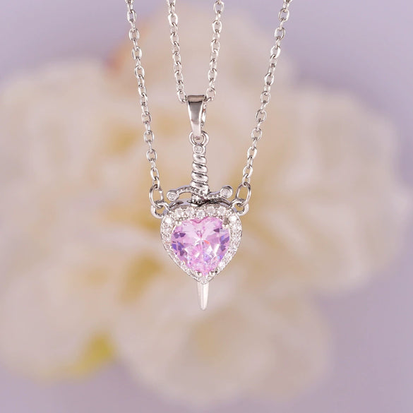 Wholesale Pendant Necklace Copper Inlaid Zircon Light Luxury Retro Love Heart Shape Electroplating