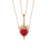 Wholesale Pendant Necklace Copper Inlaid Zircon Light Luxury Retro Love Heart Shape Electroplating