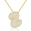 Wholesale Pendant Necklace Copper Inlaid Zircon Light Luxury Style With Letter Pattern Electroplated