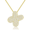 Wholesale Pendant Necklace Copper Inlaid Zircon Light Luxury Style With Letter Pattern Electroplated