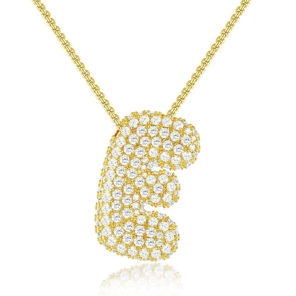 Wholesale Pendant Necklace Copper Inlaid Zircon Light Luxury Style With Letter Pattern Electroplated
