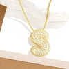 Wholesale Pendant Necklace Copper Inlaid Zircon Light Luxury Style With Letter Pattern Electroplated