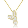 Wholesale Pendant Necklace Copper Inlaid Zircon Light Luxury Style With Letter Pattern Electroplated