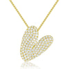 Wholesale Pendant Necklace Copper Inlaid Zircon Light Luxury Style With Letter Pattern Electroplated