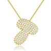 Wholesale Pendant Necklace Copper Inlaid Zircon Light Luxury Style With Letter Pattern Electroplated