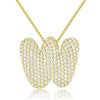 Wholesale Pendant Necklace Copper Inlaid Zircon Light Luxury Style With Letter Pattern Electroplated