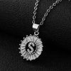 Wholesale Pendant Necklace Copper Inlaid Zircon Small Round With Letters Numbers Text Electroplated