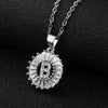Wholesale Pendant Necklace Copper Inlaid Zircon Small Round With Letters Numbers Text Electroplated