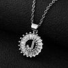 Wholesale Pendant Necklace Copper Inlaid Zircon Small Round With Letters Numbers Text Electroplated