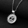 Wholesale Pendant Necklace Copper Inlaid Zircon Small Round With Letters Numbers Text Electroplated