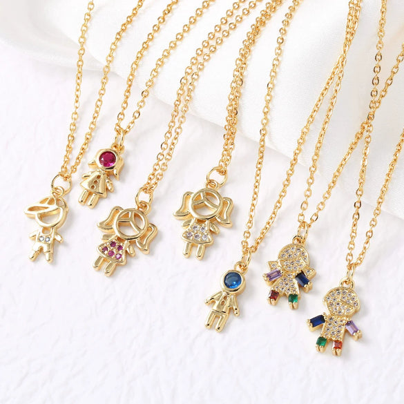 Wholesale Pendant Necklace Copper 18K Gold Plated Geometric Style