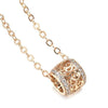 Wholesale Pendant Necklace Copper Mixed Gem Inlaid Zircon Hollowout Flower Wave Leaf Ochain For Women