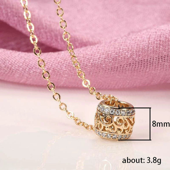 Wholesale Pendant Necklace Copper Mixed Gem Inlaid Zircon Hollowout Flower Wave Leaf Ochain For Women