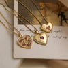 Wholesale Pendant Necklace Copper Plated 18K Gold Zircon Heart Geometric Simple Style For Women