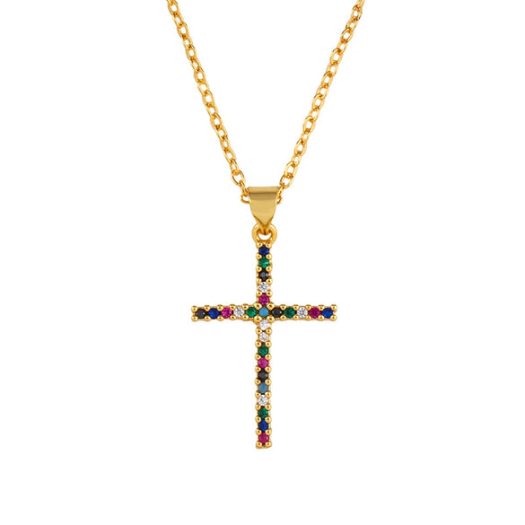 Wholesale Pendant Necklace Copper Plated With 18K Gold Zircon Minimalist Love Shape