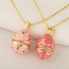 Wholesale Pendant Necklace Copper Real Gold Plated Microset Zircon Retro Geometric Dripping Oil Style