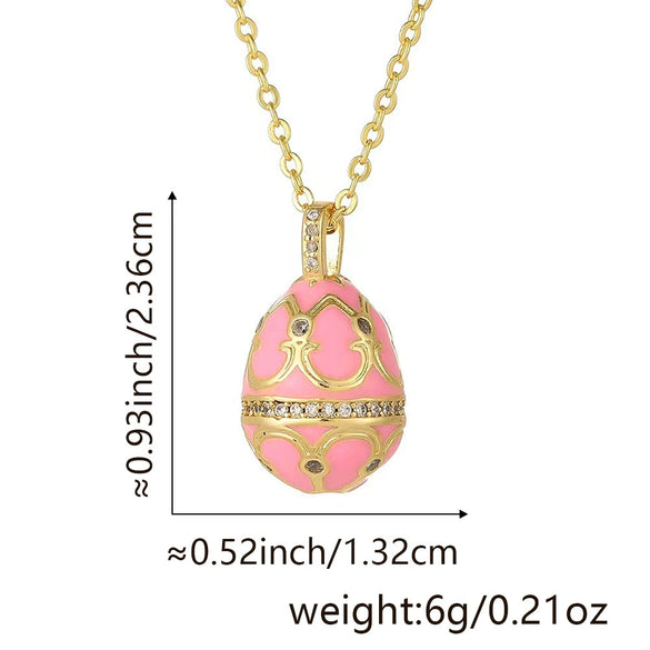 Wholesale Pendant Necklace Copper Real Gold Plated Microset Zircon Retro Geometric Dripping Oil Style