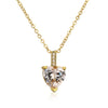 Wholesale Pendant Necklace Copper Real Gold Plated Zircon Heart Geometric Simple Style For Women