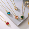 Wholesale Pendant Necklace Copper Real Gold Plated Zircon Heart Geometric Simple Style For Women