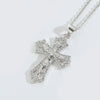 Wholesale Pendant Necklace Copper Retro Cross Square Shape Zircon Mixed Gemstone Setting Electroplating For Women