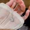 Wholesale Pendant Necklace Copper Star And Moon Bow Zircon Mixed Gemstone Setting For Women