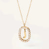 Wholesale Pendant Necklace Copper With Letters Numbers Text Pattern And Diamond Design For Women
