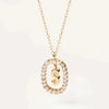 Wholesale Pendant Necklace Copper With Letters Numbers Text Pattern And Diamond Design For Women