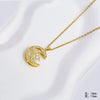 Wholesale Pendant Necklace For Women Copper Titanium Steel Moon Shape With Diamonds Electroplating Jewelry