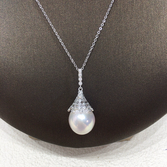 Wholesale Pendant Necklace Freshwater Pearl Copper Round Baroque Alien Shape Fashion Ol Minimalist Style