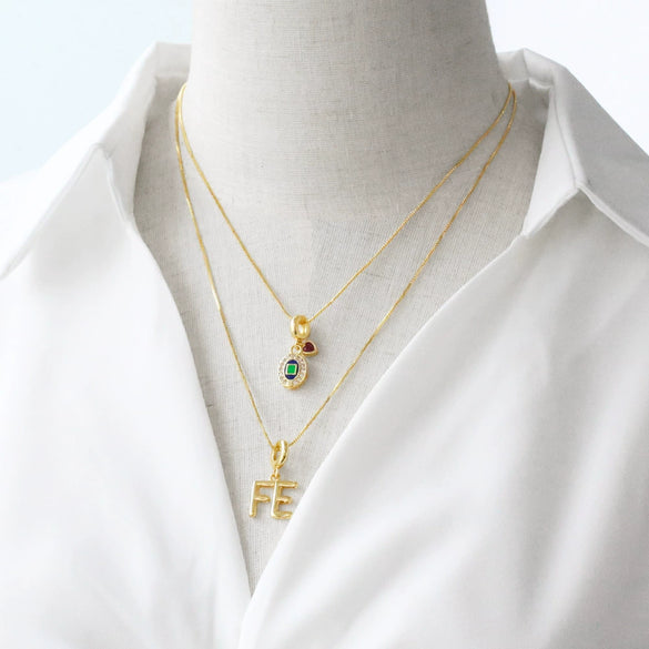 Wholesale Pendant Necklace Geometric Copper 18K Gold Plated Clavicle Chain Minimalist Style