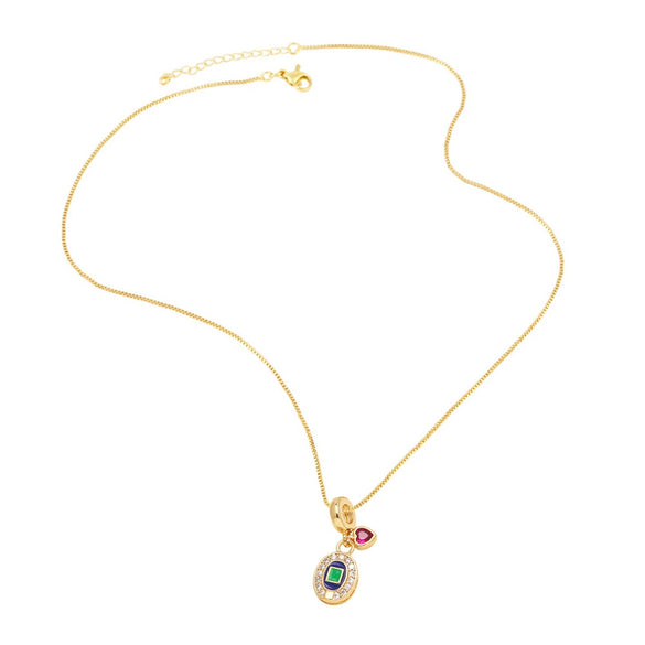 Wholesale Pendant Necklace Geometric Copper 18K Gold Plated Clavicle Chain Minimalist Style