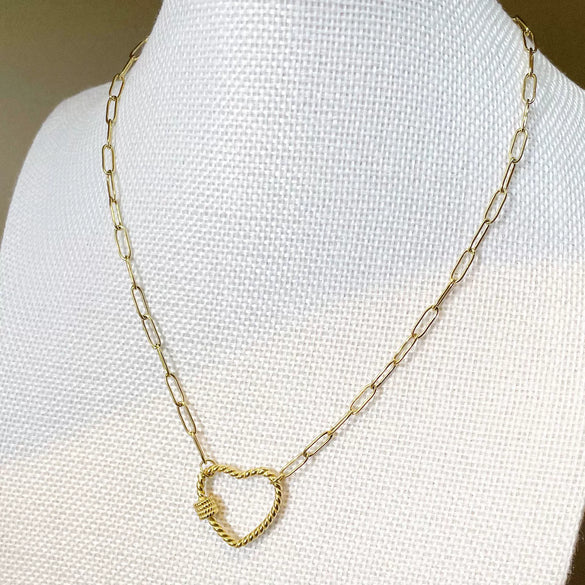 Wholesale Pendant Necklace Geometric Love Heart Shape Titanium Steel 14K Gold Electroplated Women's Jewelry