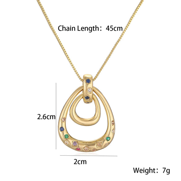 Wholesale Pendant Necklace Gold Plated Copper Geometric Style For Women