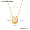 Wholesale Pendant Necklace Imitation Pearl Geometric Heartshaped 316L Stainless Steel 18K Gold Plated For Women Light Luxury Style